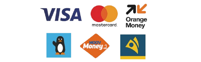 Cartes et mobile money acceptés