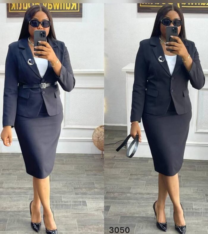 Tailleur Jupe Noir Classique – Business Lady