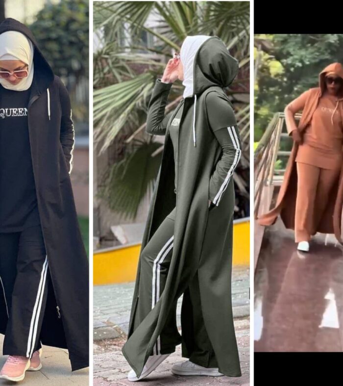 Ensemble 3 pièces sportswear femme – Long gilet capuche, t-shirt “Queen” & pantalon zippé ❌️ÉPUISÉ ❌️